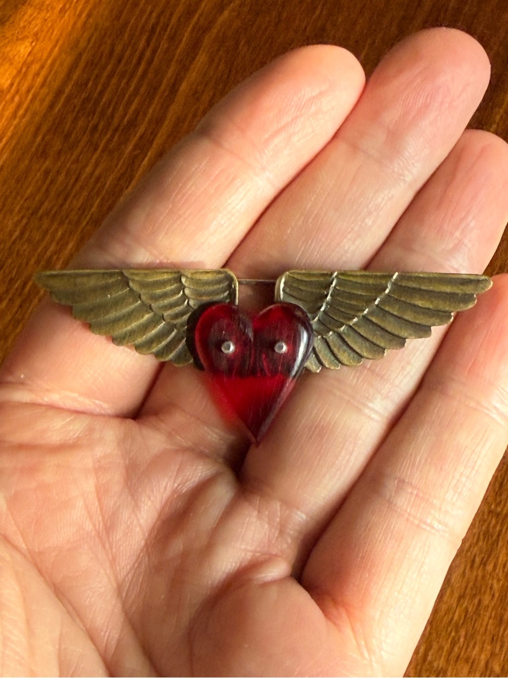 Thomas Mann Flying Heart Brooch Pin